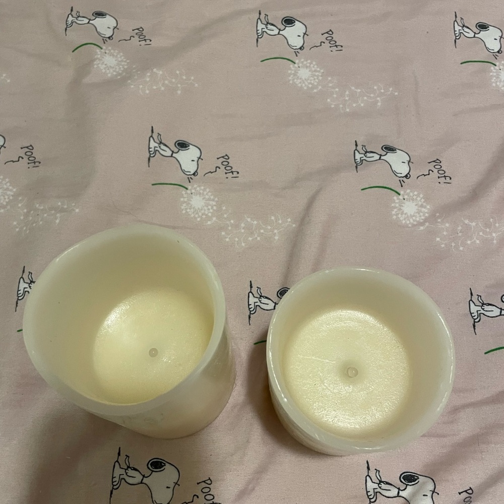 Set of Two Cream LED Candles